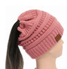 Warm and Stylish Chunky Cable Knit High Bun Ponytail Beanie Hat for Women Home & Garden Pink Lucy Dark pink  