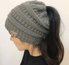 Warm and Stylish Chunky Cable Knit High Bun Ponytail Beanie Hat for Women Home & Garden Pink Lucy Gray  