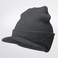 Warm Winter Essential: Bill Visor Cuff Beanie Knit Cap Hat Ski with Thick Brim  ebasketonline 2-Charcoal  