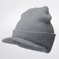 Warm Winter Essential: Bill Visor Cuff Beanie Knit Cap Hat Ski with Thick Brim  ebasketonline 3-Gray  