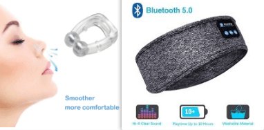 Wireless Bluetooth Sleeping Headband Audio & Video Almandine Grey set  