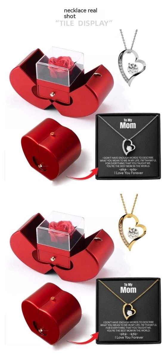 Women's Hollow Heart-shaped Mother's day Necklace Set