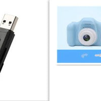 X2 HD Mini Cartoon Kids Digital Camera Accessories CJ X2Blue 8G with black3.0 USB 