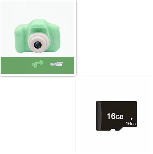 X2 HD Mini Cartoon Kids Digital Camera Accessories CJ X2Green 16G USB 