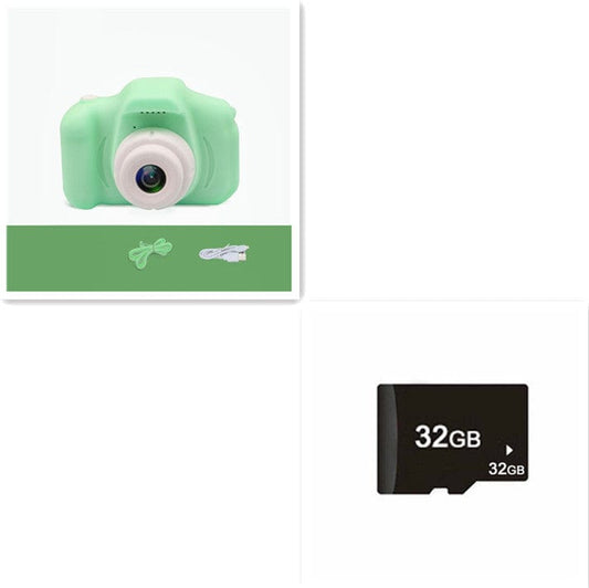 X2 HD Mini Cartoon Kids Digital Camera Accessories CJ X2Green 32G USB 