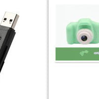 X2 HD Mini Cartoon Kids Digital Camera Accessories CJ X2Green 8G with black3.0 USB 