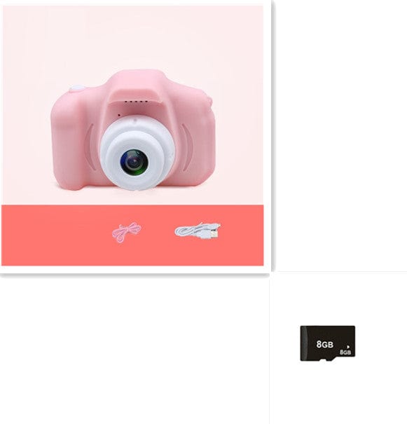 X2 HD Mini Cartoon Kids Digital Camera Accessories CJ X2Pink 8G USB 