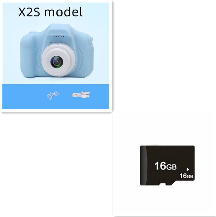 X2 HD Mini Cartoon Kids Digital Camera Accessories CJ X2SBlue 16G USB 