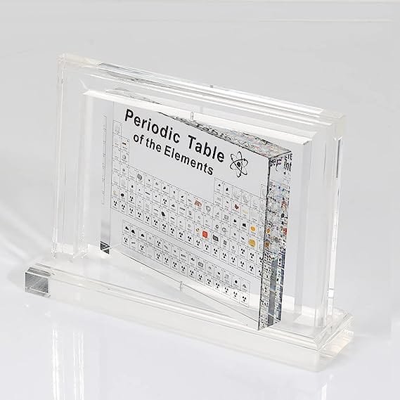 Xanadued Acrylic Periodic Table Display with 83 Real Element Samples - 3D Rotating Periodic Table with Real Elements Accessories CJ   