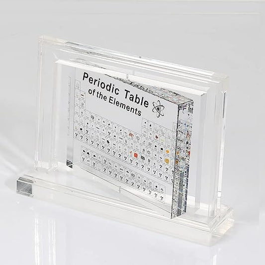 Xanadued Acrylic Periodic Table Display with 83 Real Element Samples - 3D Rotating Periodic Table with Real Elements Accessories CJ   