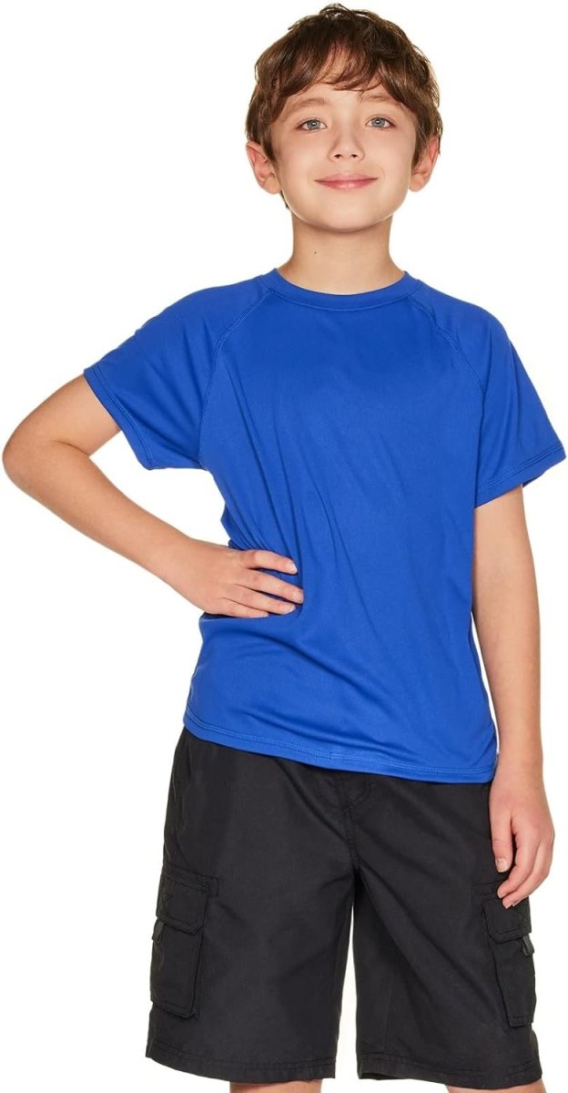 Youth Kids UPF 50+ Short Sleeve, Aqua Water Swimsuit Top, UV/SPF Surf Swim Shirt  ebasketonline   