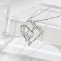 Zircon Double Love Necklace With Rhinestones - Personalized Heart-shaped Clavicle Chain Jewelry for Women on Valentine’s Day  ebasketonline White Gold Necklace  